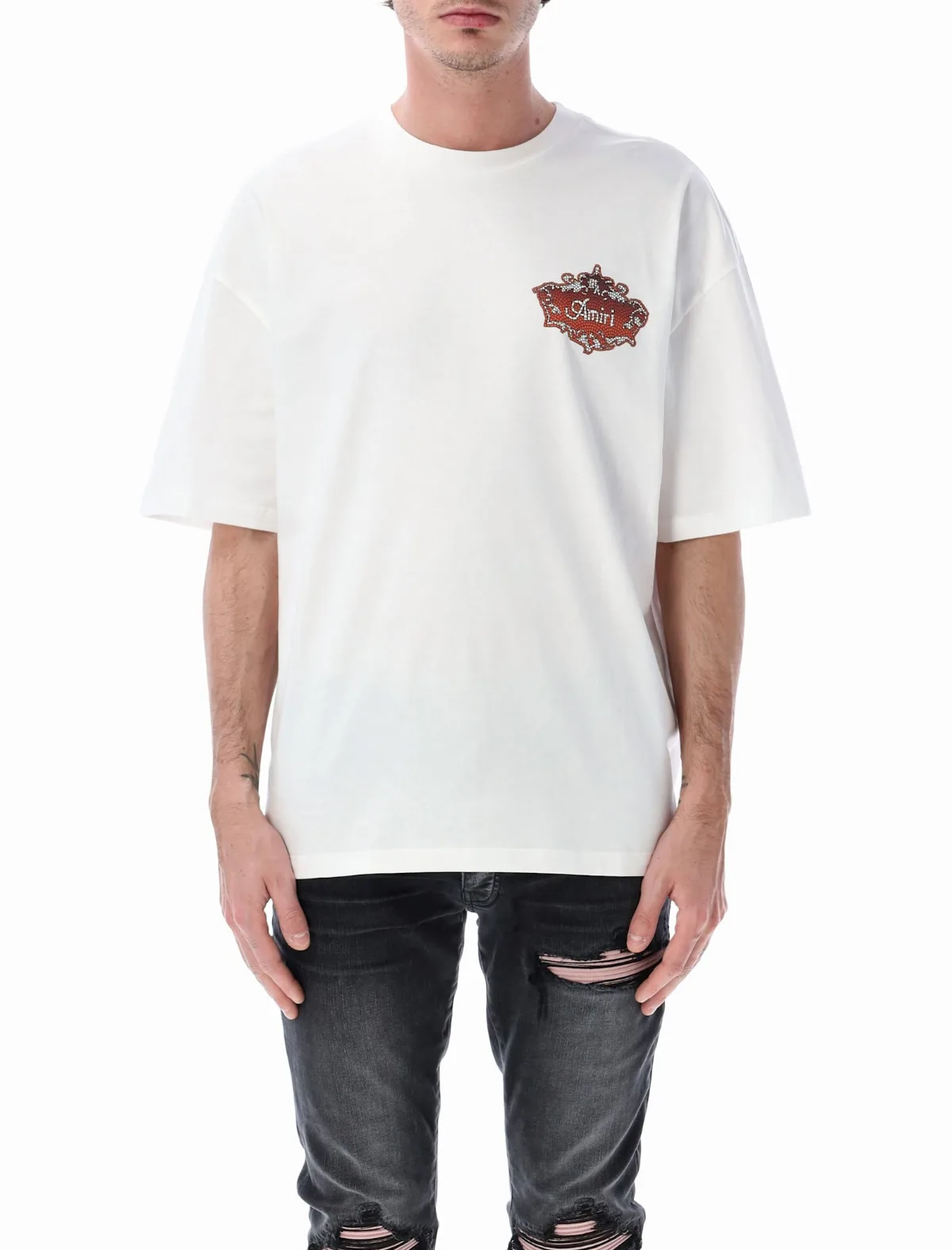 White Chateau Crest Oversized Tee