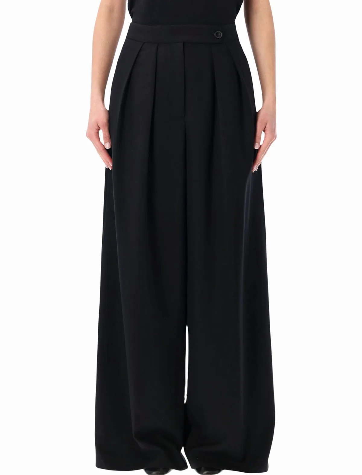 Wide Pleated Wool Pants
