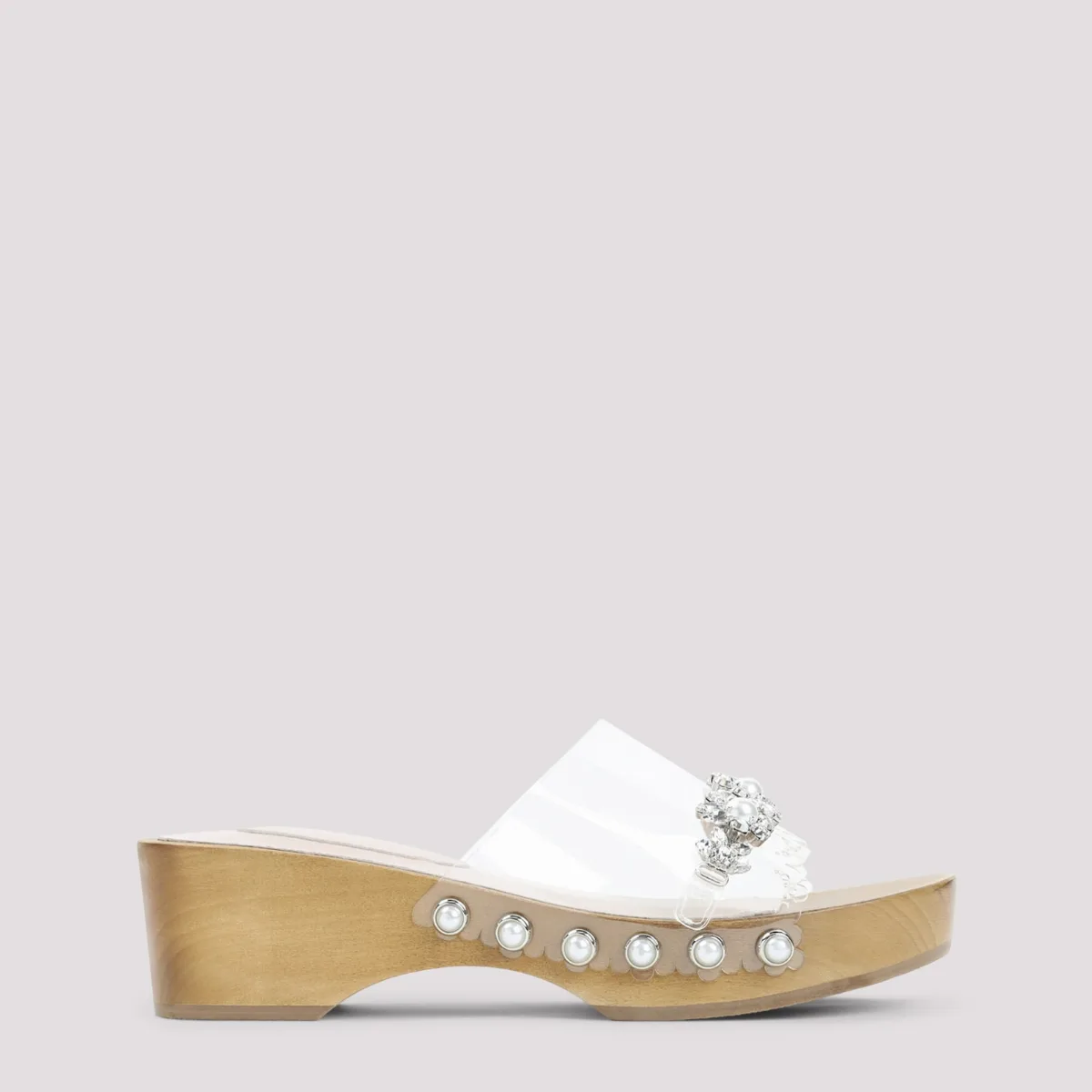 Scalopped Wooden Clog Sandals