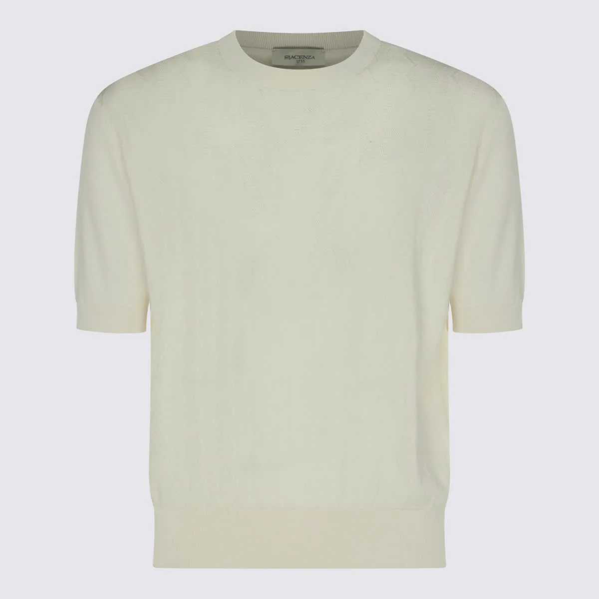 White Silk And Cotton Blend T-shirt