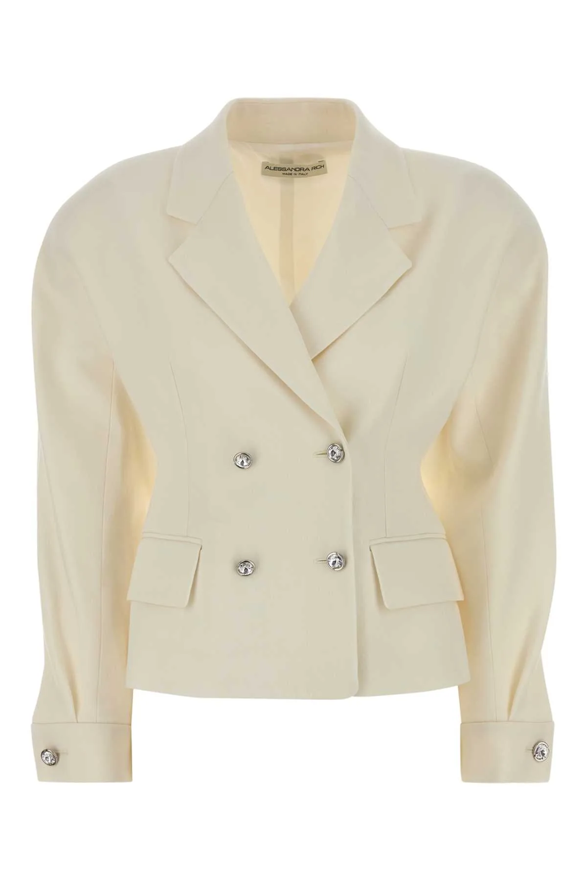 White Stretch Crepe Blazer