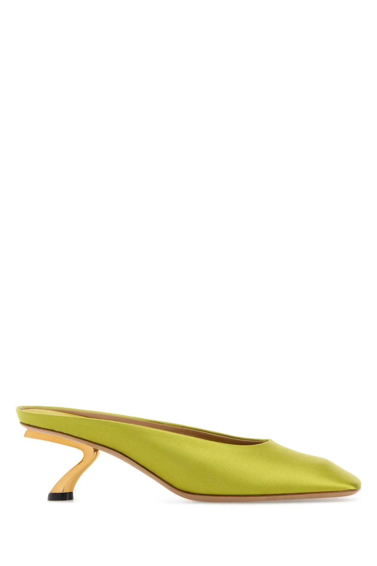 Acid Green Satin Safi Mules