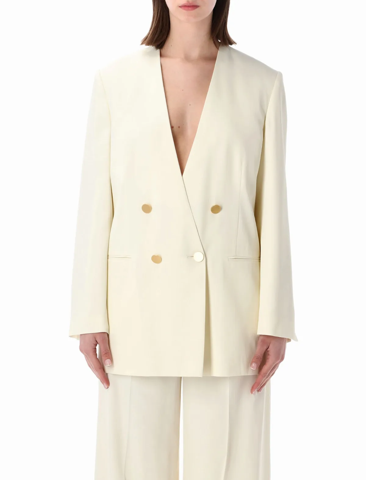 Double-breasted Gold Button Blazer