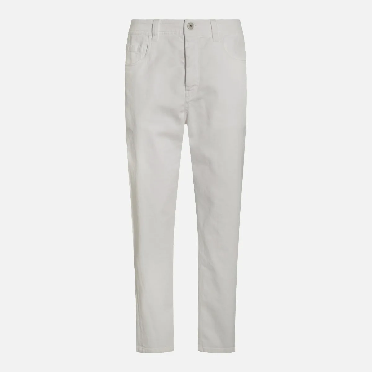 White Cotton Jeans by Brunello Cucinelli