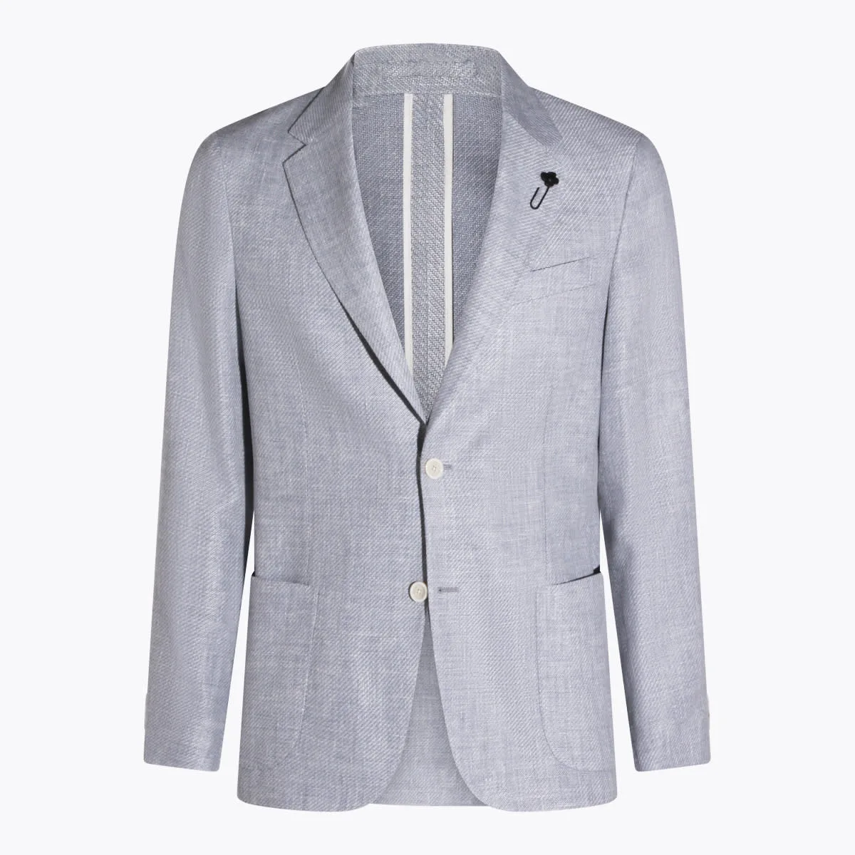 Light Blue Wool And Linen Blazer