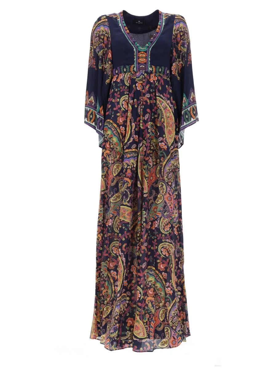 Abito Lungo Con Stampa paisley