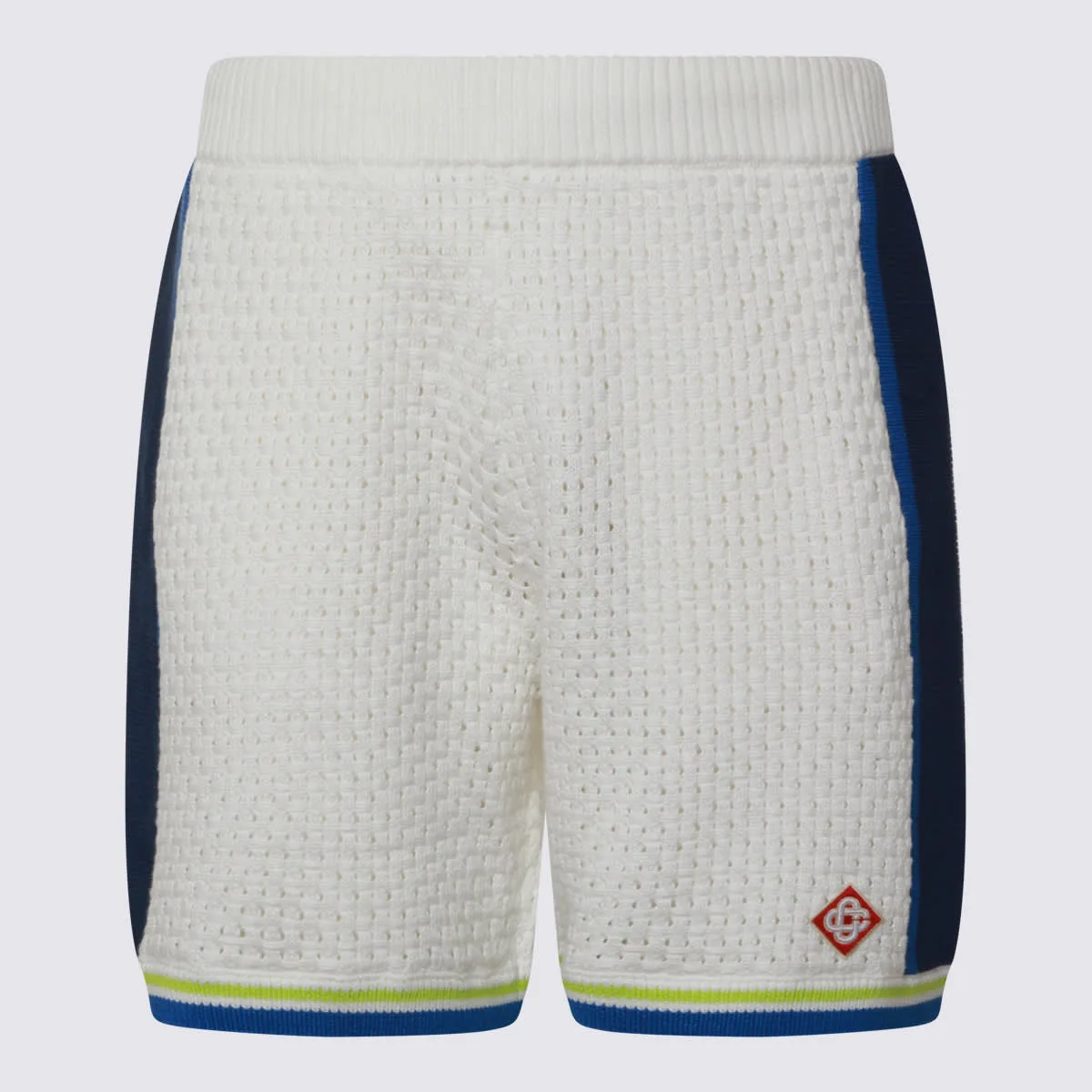 White And Blue Cotton Shorts