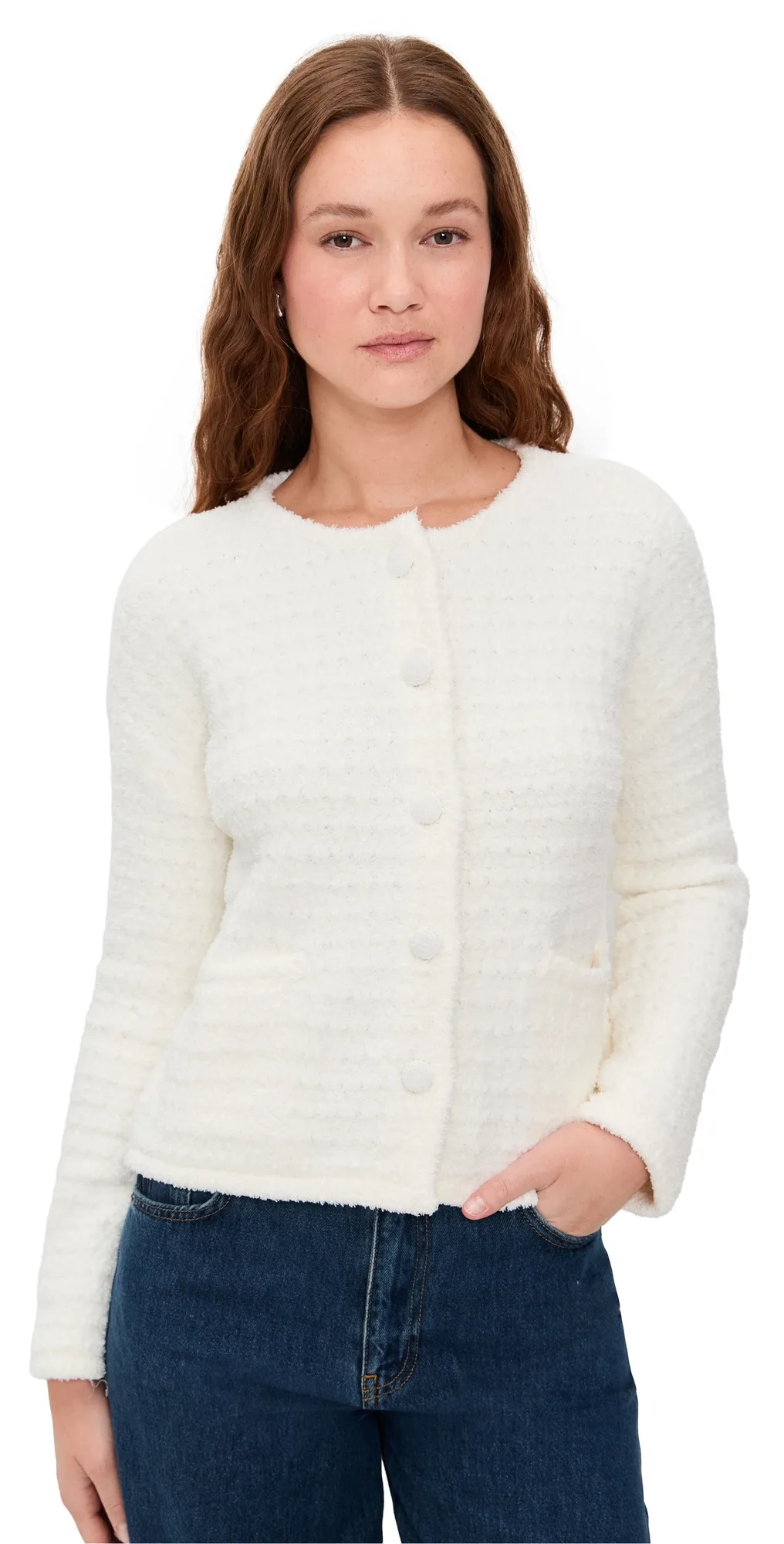 Cozy Chic Textured Button Front Cardigan