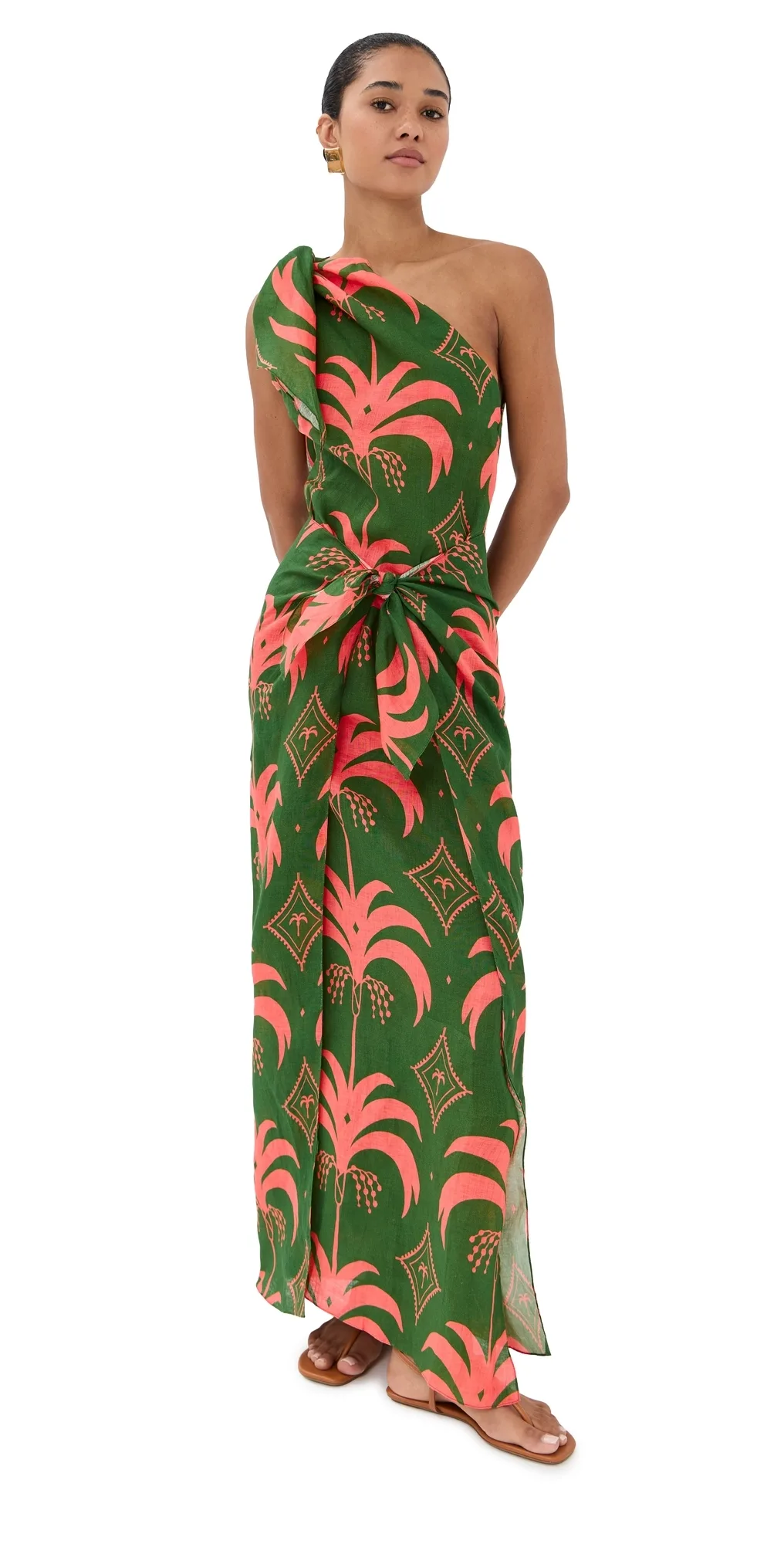 Linen Seaweed Ankle Dress