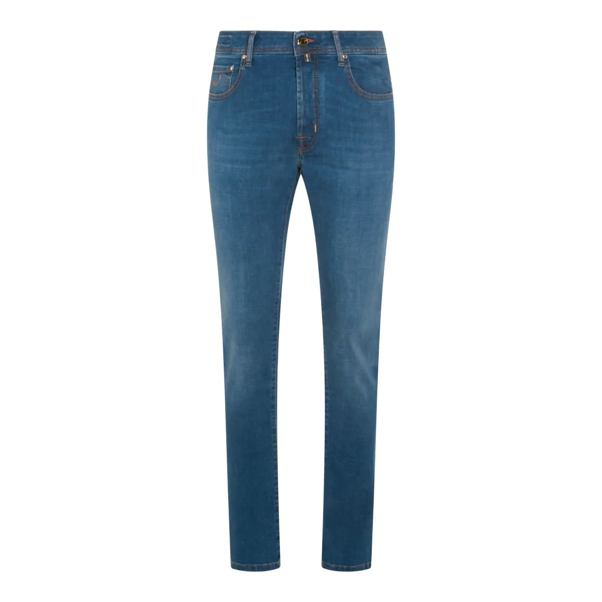 Blue Cotton Bard Jeans by Jacob Cohen