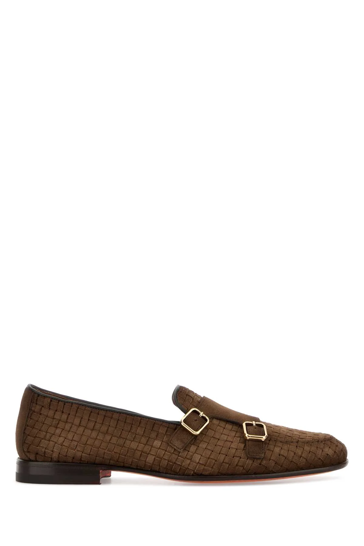 Brown Suede Scacco Loafers