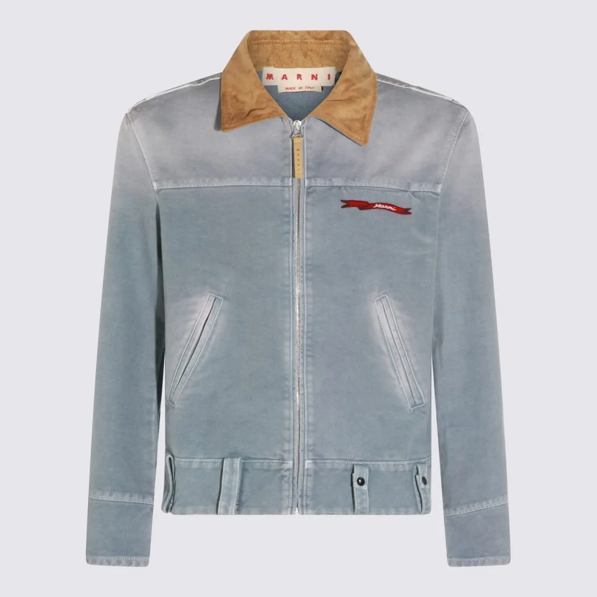 Light Blue Cotton Casual Jacket