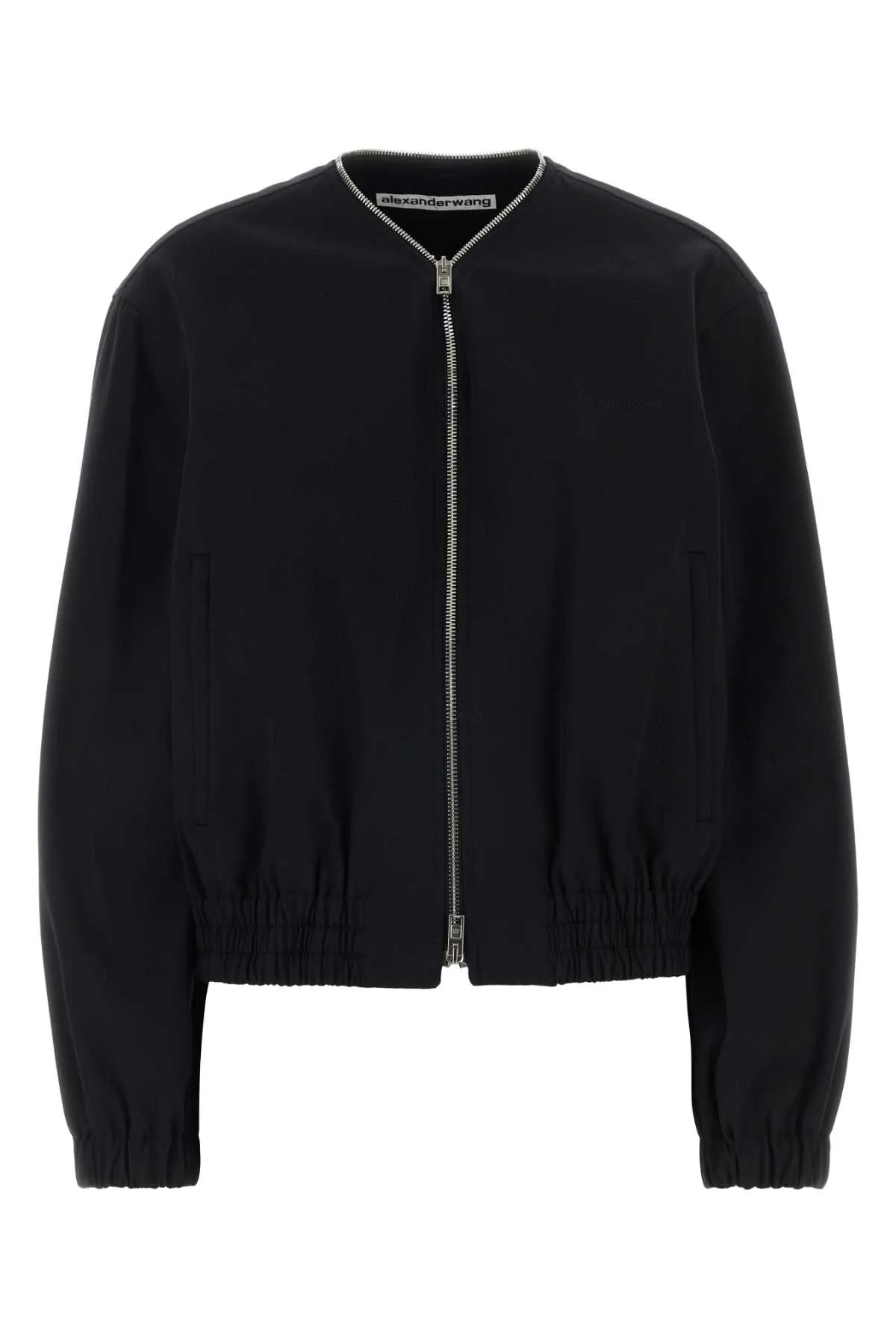 Black Cotton Bomber Jacket