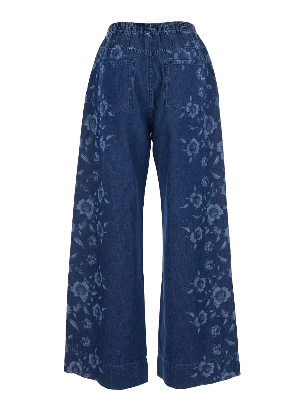 Puro Light Denim Pants Blue With Five Pockets And Front Closure In Cotton Women