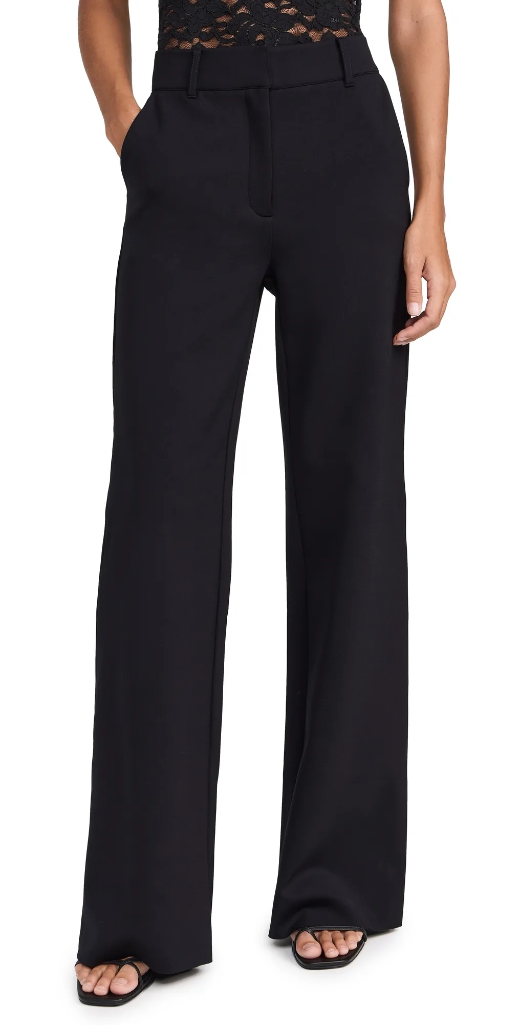 Neoprene CEO Wide Leg Trousers