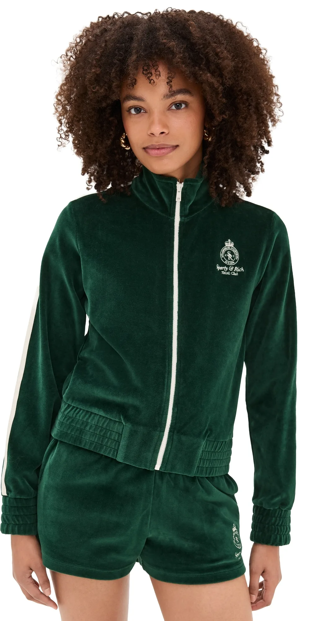 Crown Tennis Elio Velour Track Jacket by Sporty & Rich
