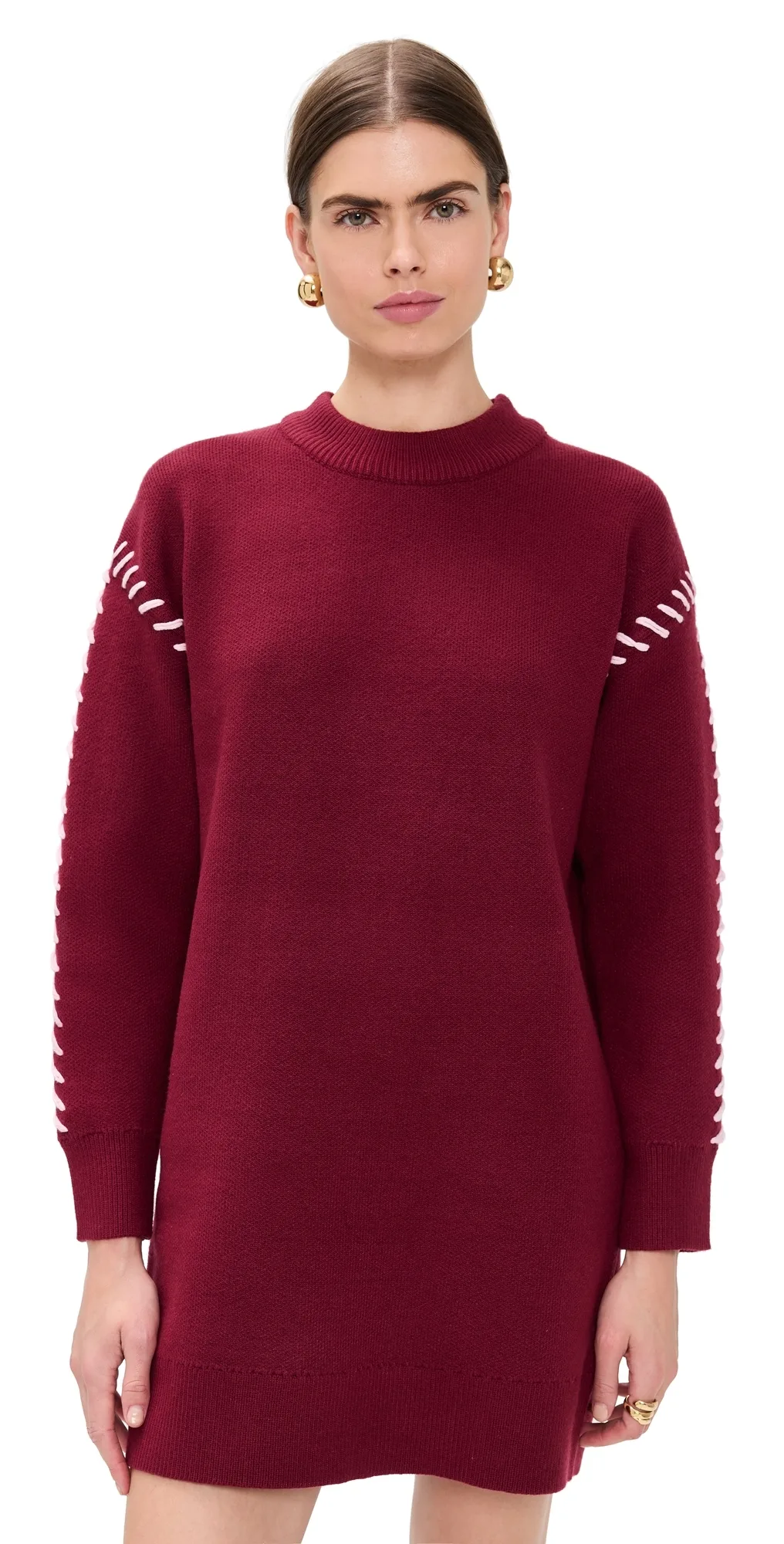 Whip Stitched Knit Mini Dress by English Factory
