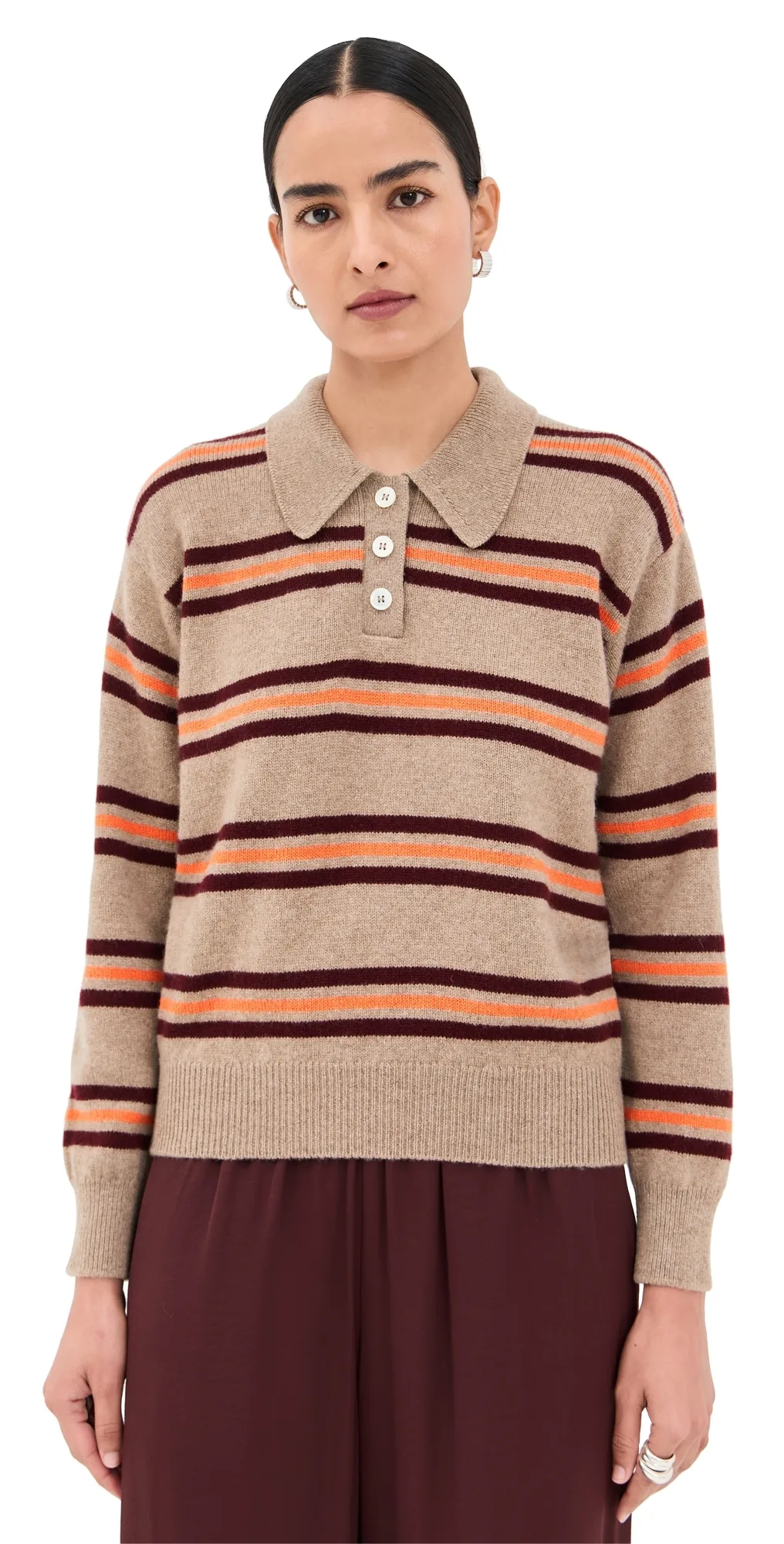 &Daughter Edith Stripe Polo Sweater