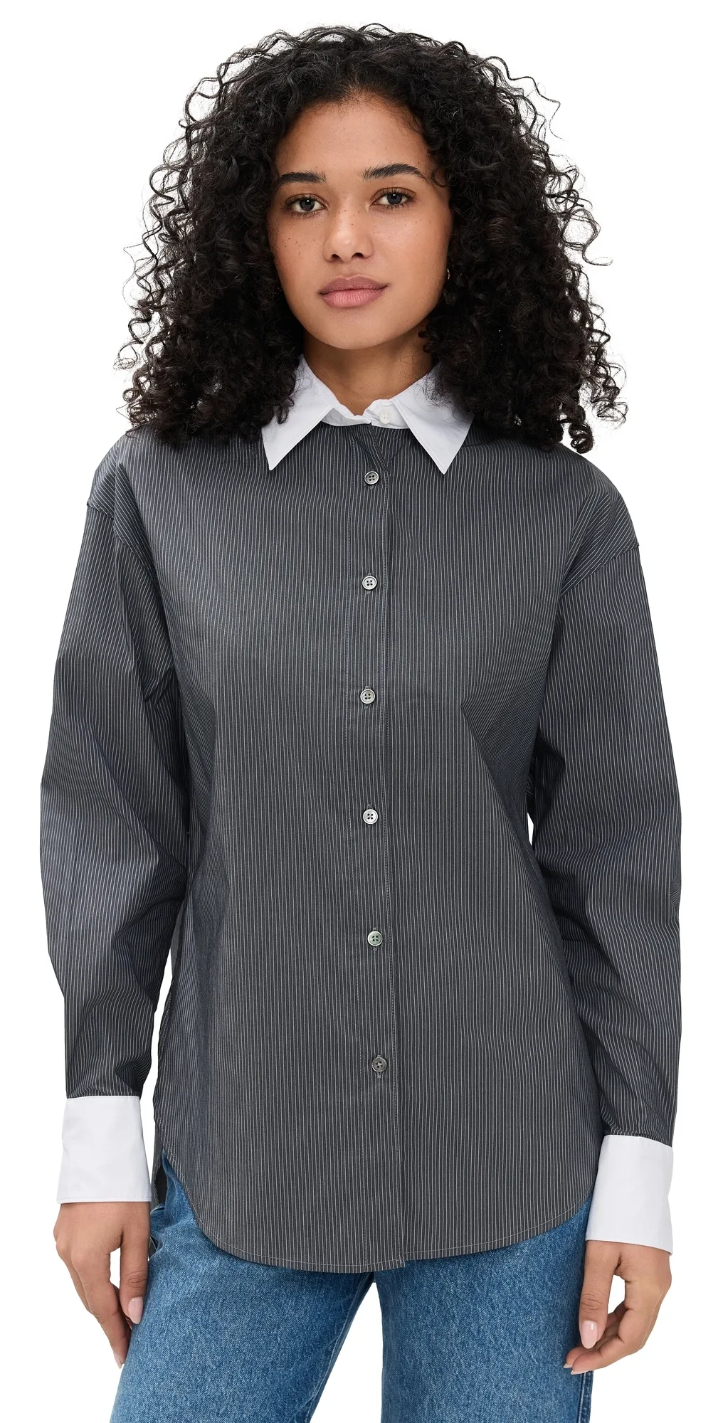 Charcoal Micro Stripe The Everything Shirt