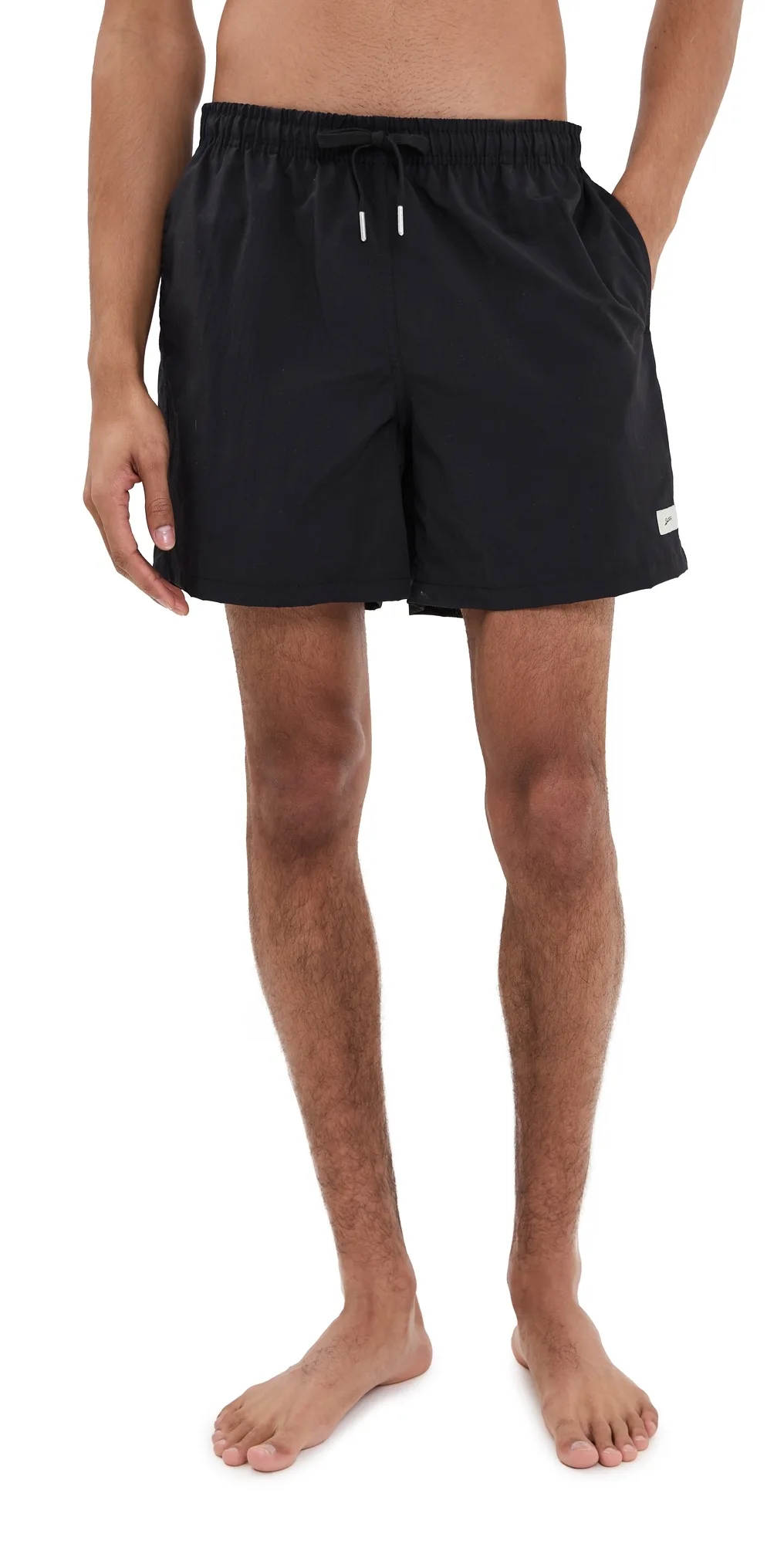 Solid Black Swim Trunks 5