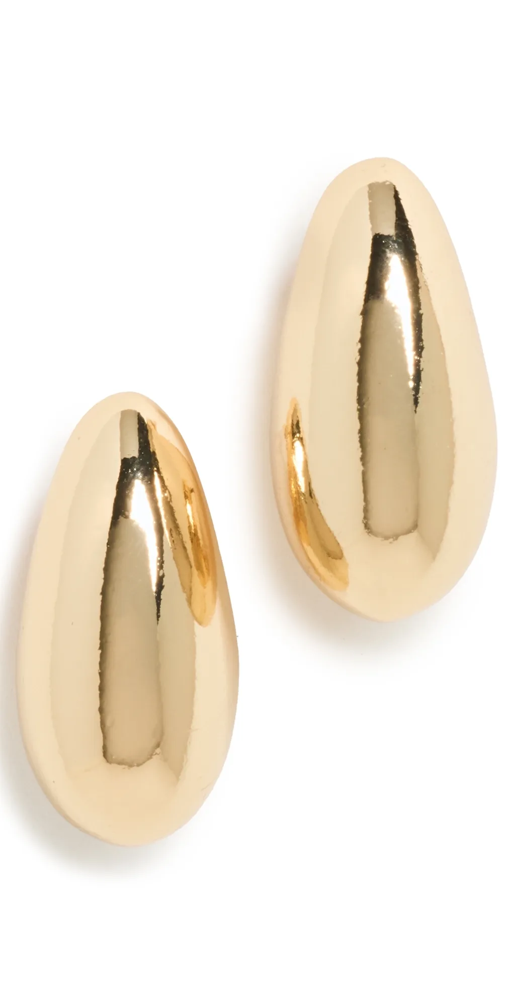 Gold Tapered Hoop Pierced Earrings