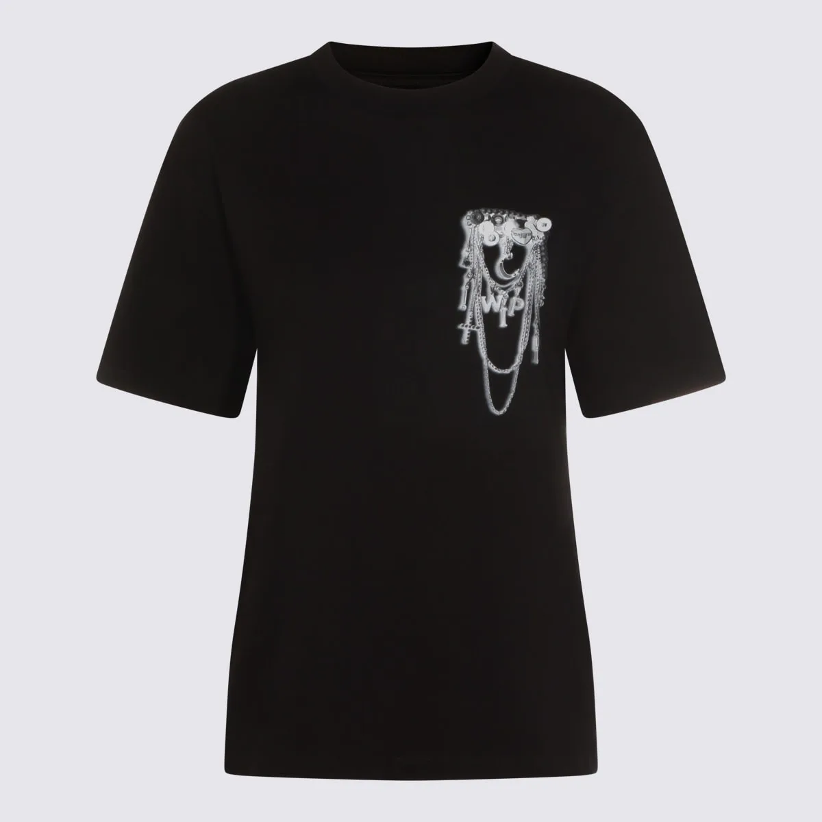 Black Cotton Inverted Chart T-shirt