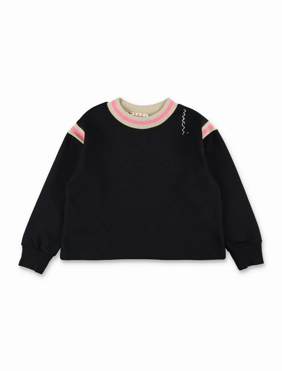 Black Sweatshirt With Striped Details Marni Kids
