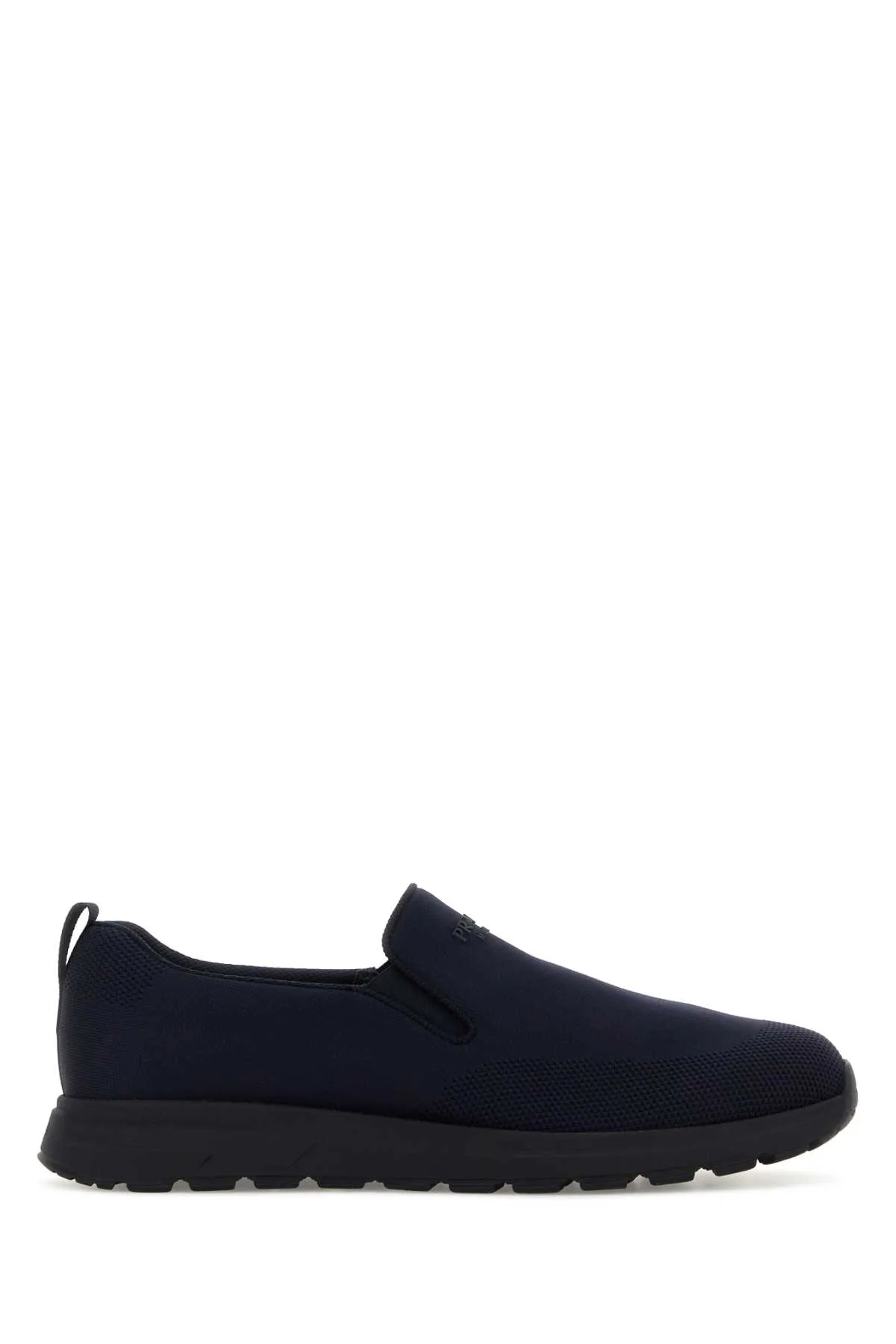 Dark Blue Jersey Slip Ons by Prada