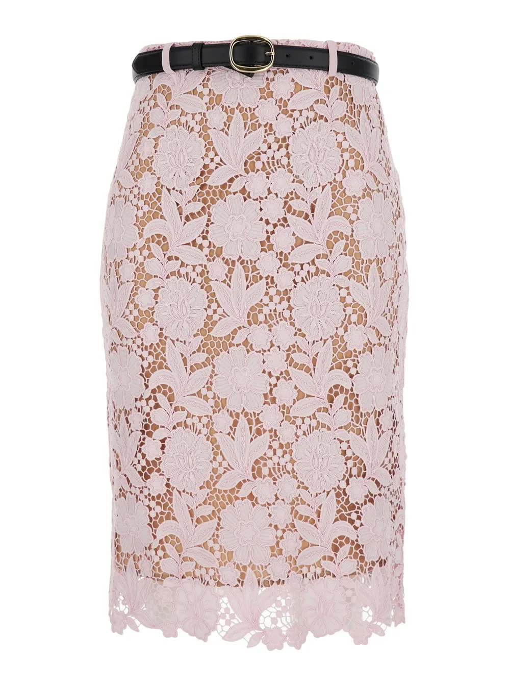 Dress pink Lace With Pink Lace Details In Fabric