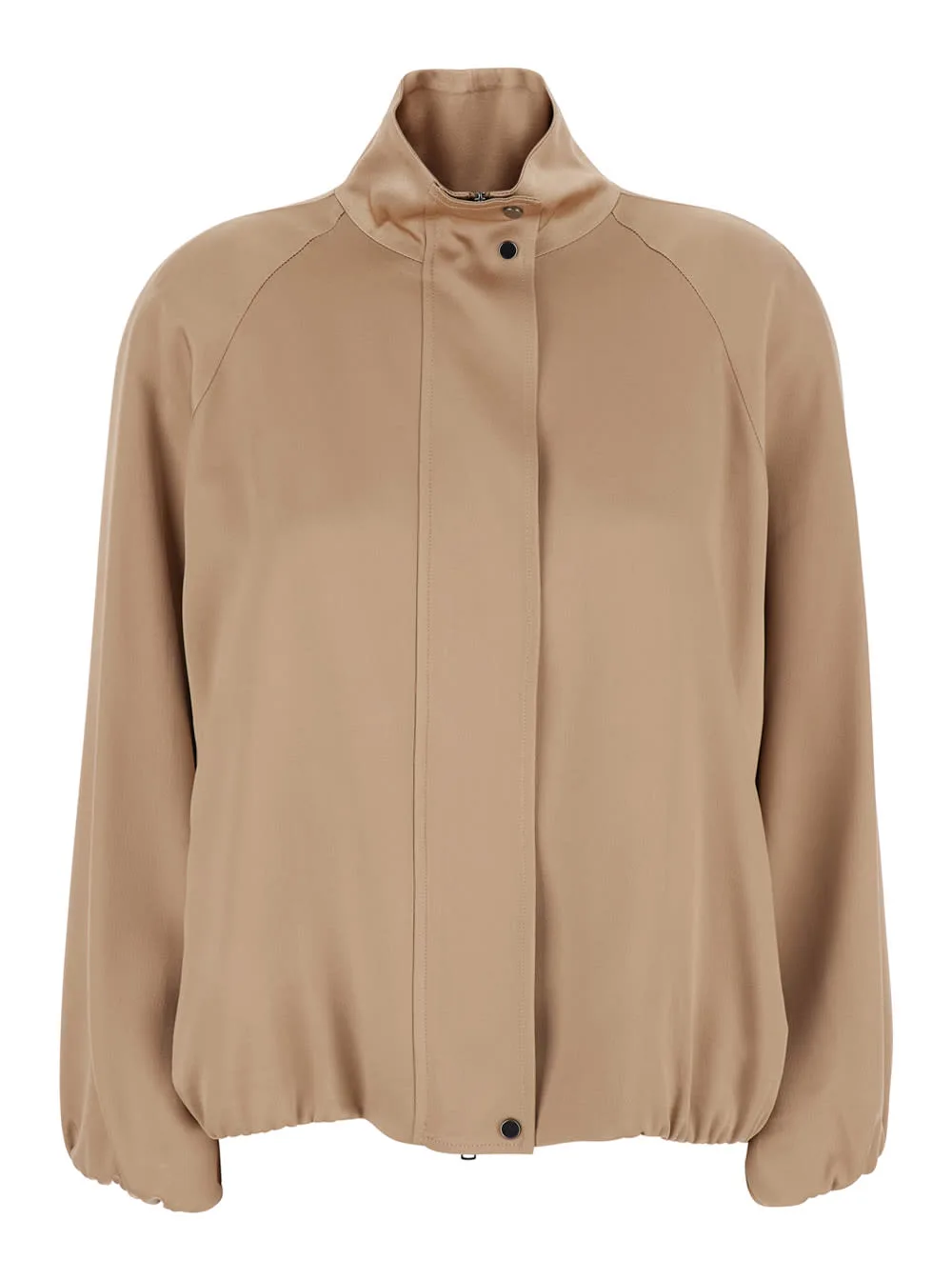 Grace Jacket Beige With Front Closure And Acetate And Viscose Pockets For Women