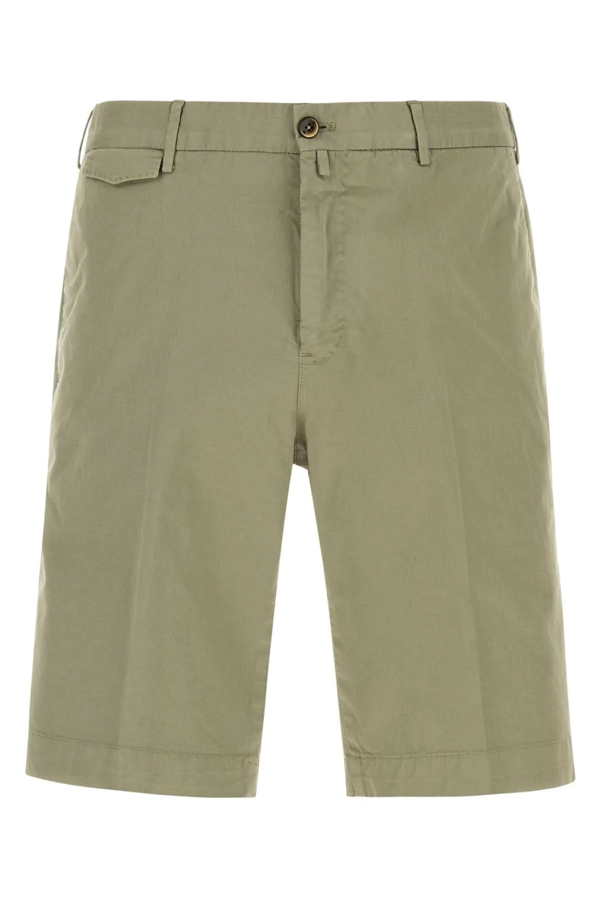 Sage Green Stretch Cotton Bermuda Shorts