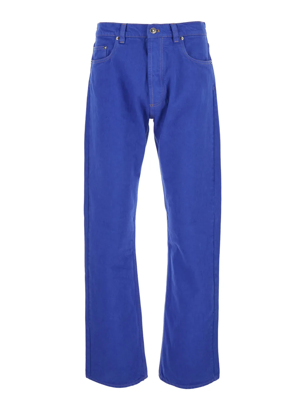 Blue fermo In Bull Jeans With Five Pockets For Men