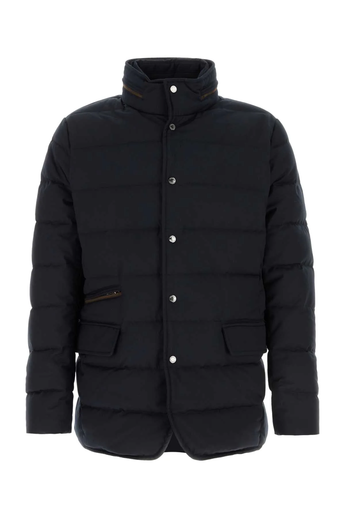 Midnight Blue Polyester Blend Ilvo Down Jacket by Moorer