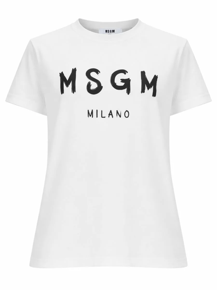 T-shirt Con Logo Pennellato