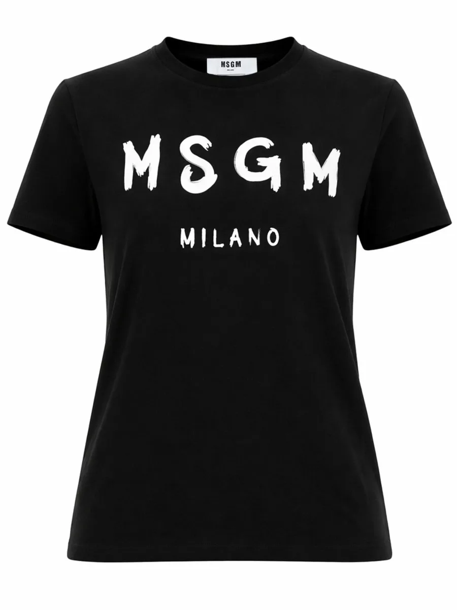 T-shirt Con Logo Pennellato