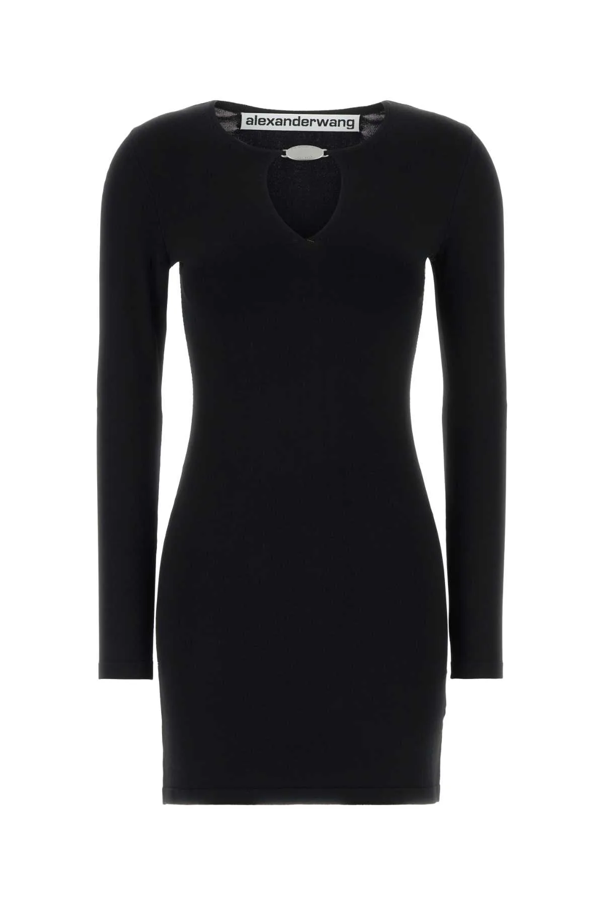 Black Stretch Viscose Blend Mini Dress