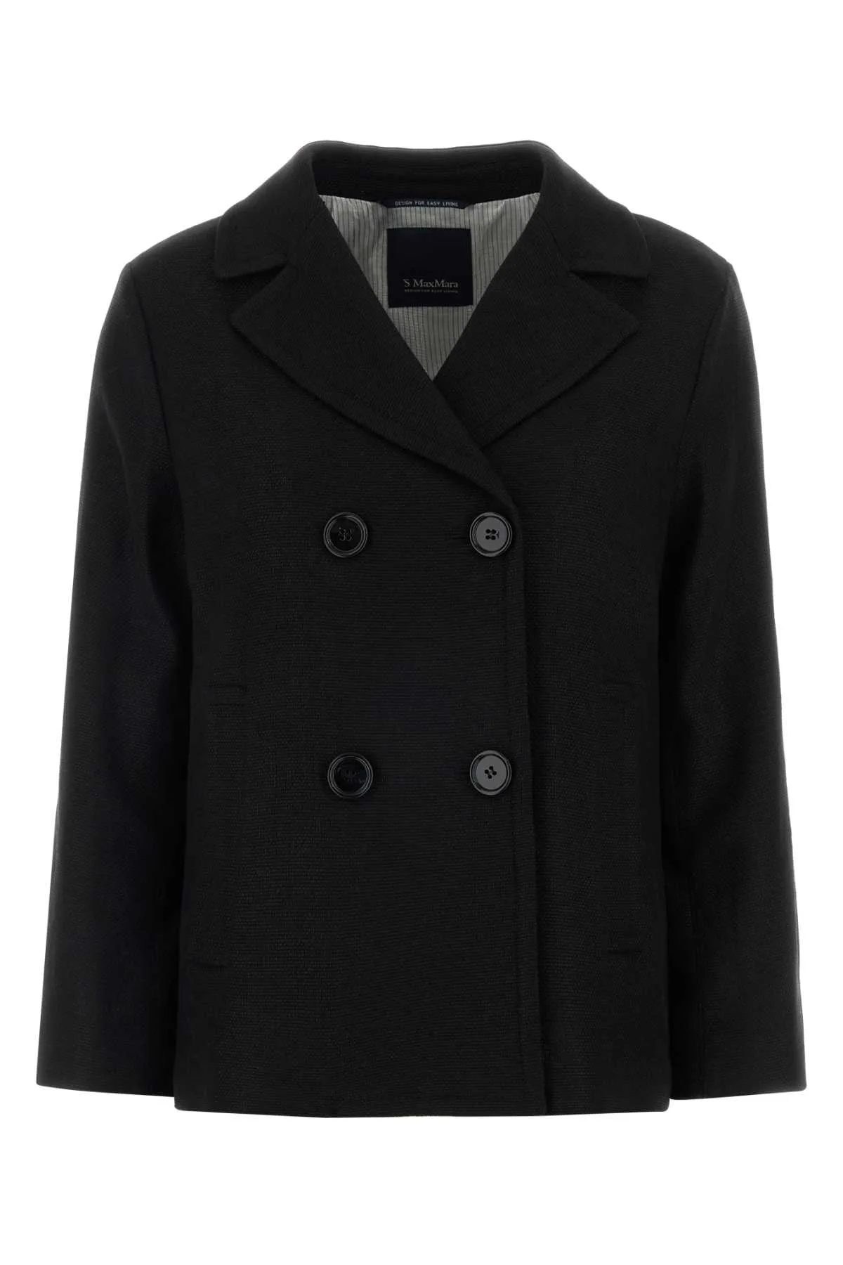 Black Stretch Linen Blend Marco Blazer