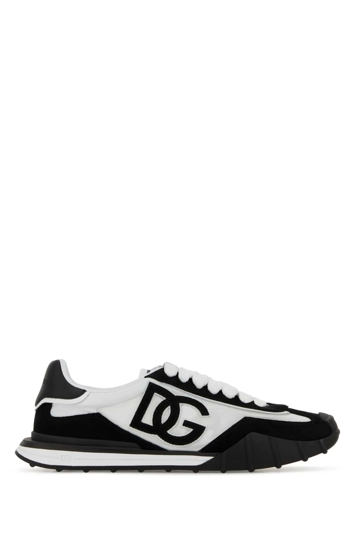 Two-tone Canvas And Suede Dg Athletic Sneakers