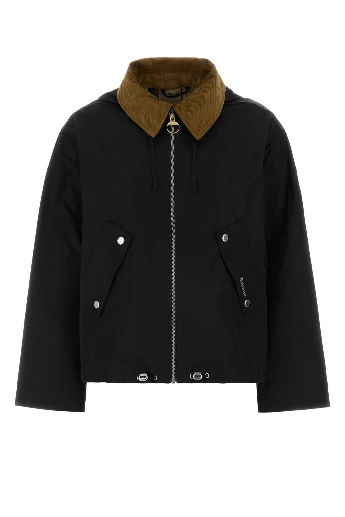 Black Polyester Weaver Jacket