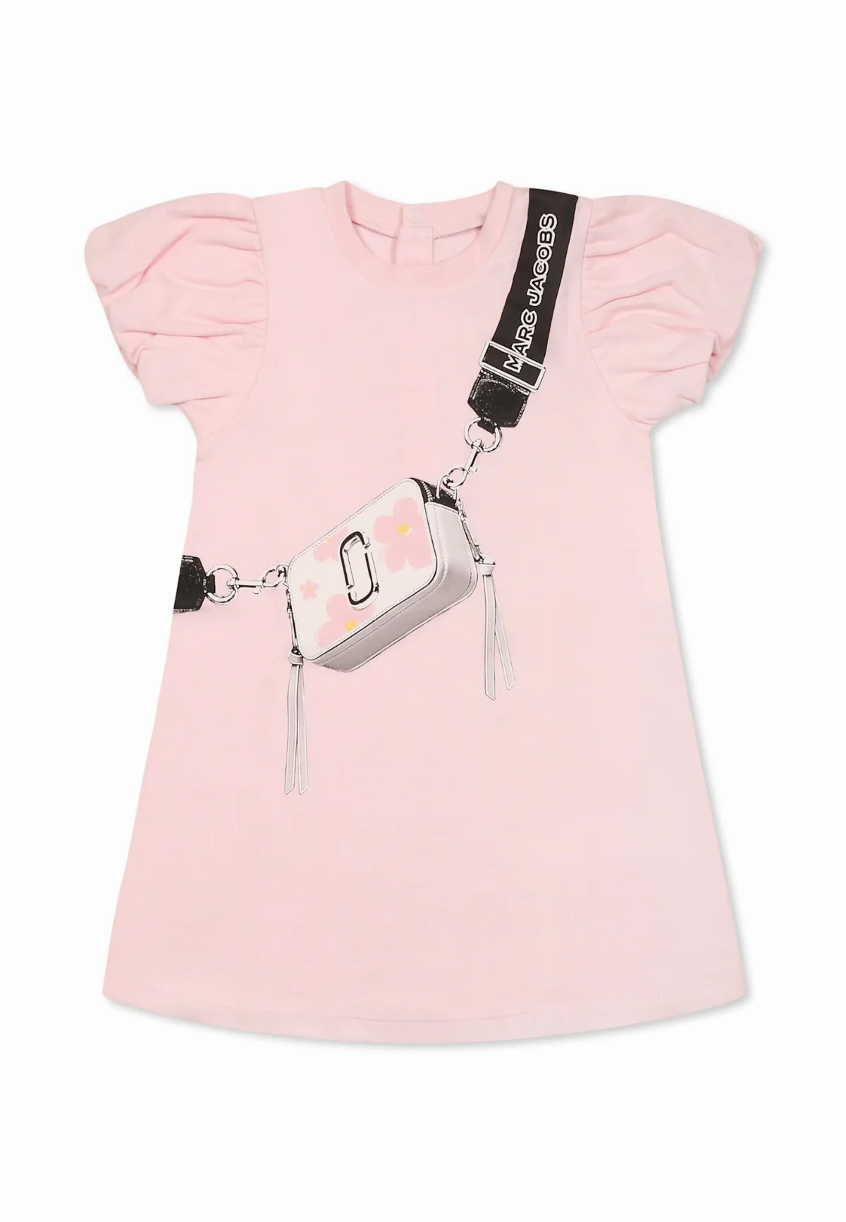 Pink Dress For Baby Girl With Bag Print