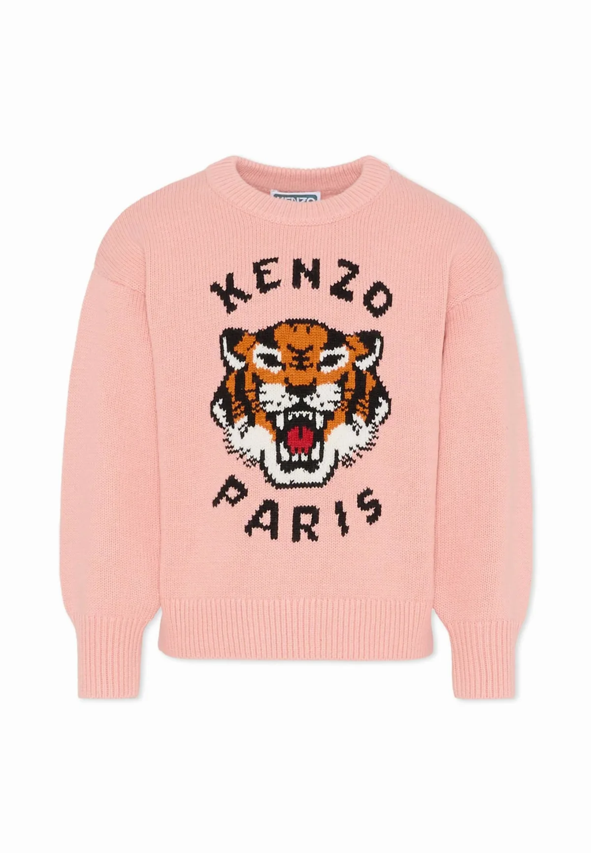 Pink Sweater For Girl With Lucky Tiger by Kenzo Kids
