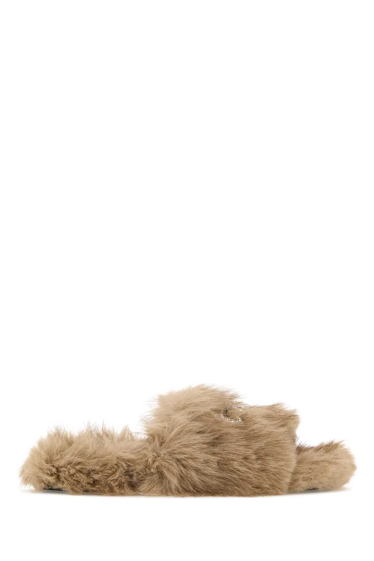 Beige Eco Fur Slippers