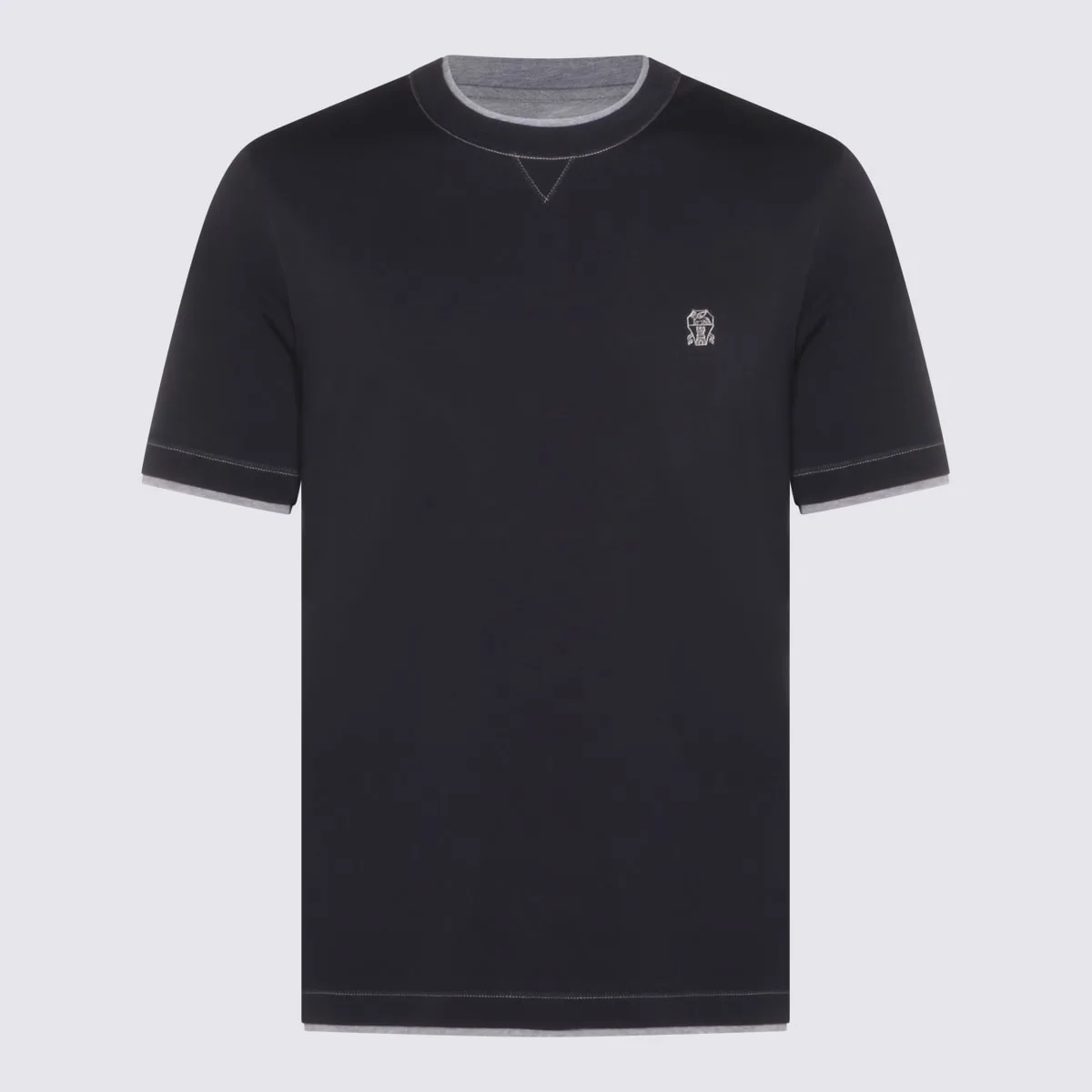 Navy Cotton T-shirt by Brunello Cucinelli