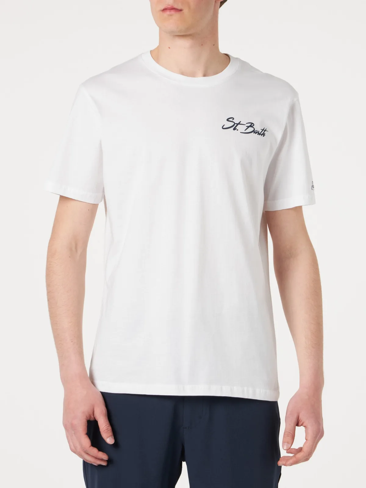 Man Cotton T-shirt With St. Barth Surf Print by MC2 Saint Barth