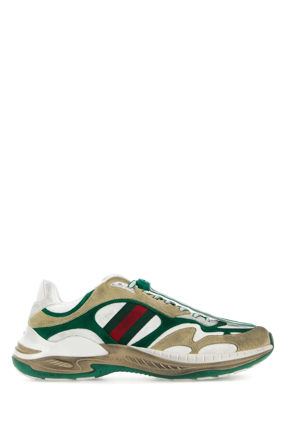 Multicolor Gg Fabric And Suede Sneakers