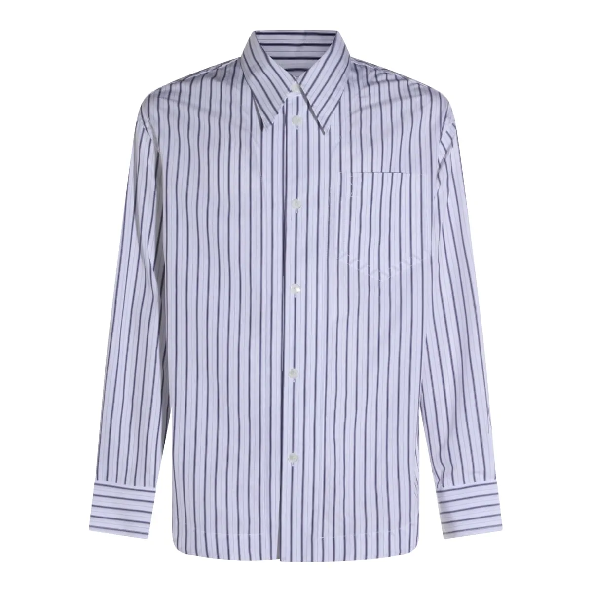 White And Blue Cotton Shirt