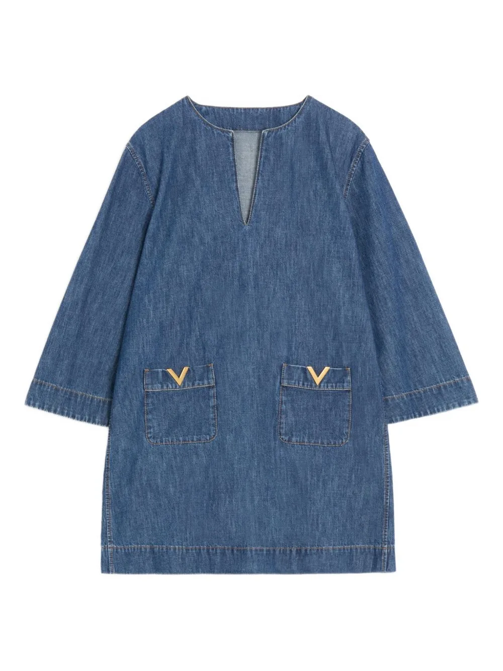 Vlogo Signature Denim Short Dress