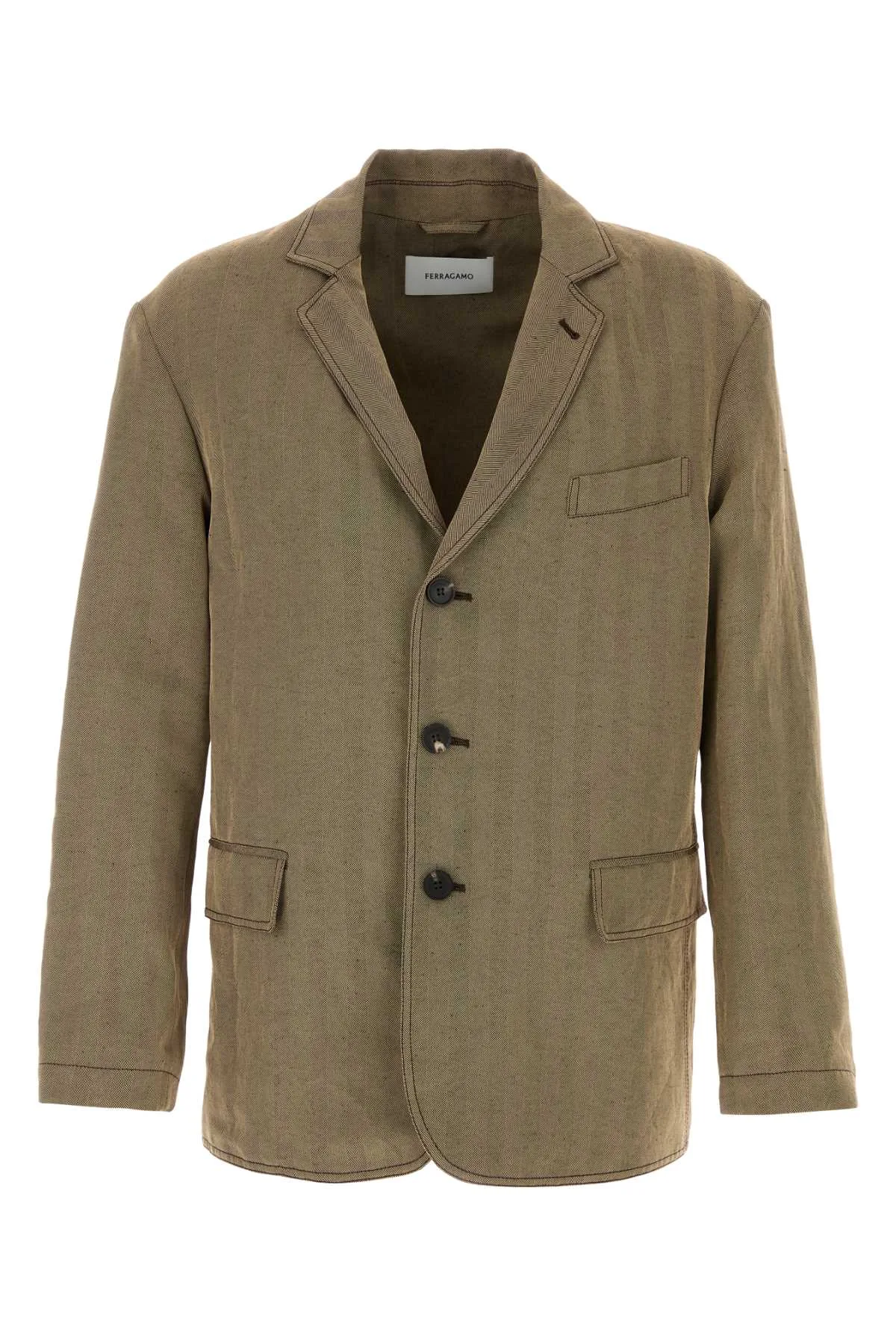 Embroidered Linen Blend Blazer