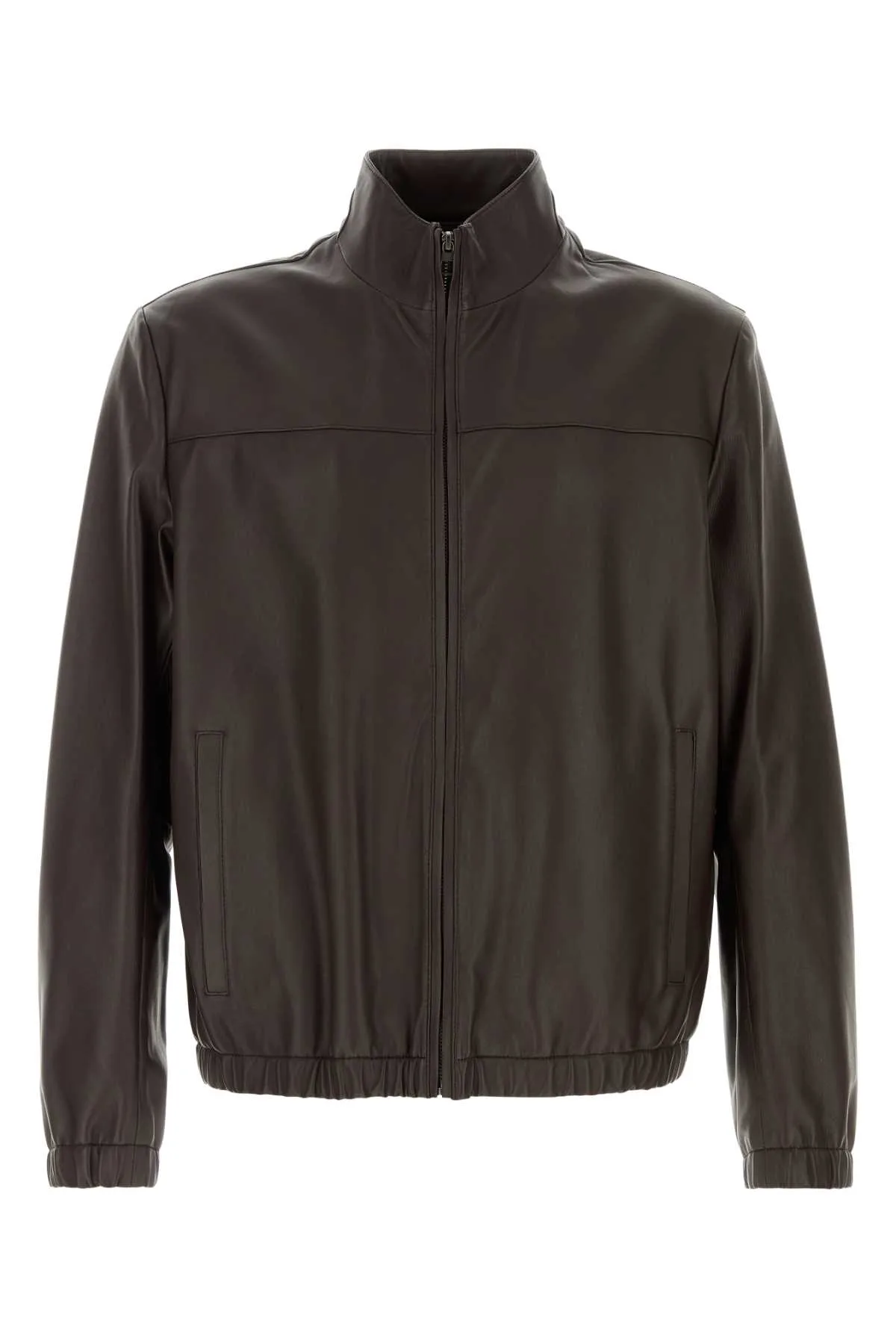 Brown Leather Jacket by Hugo Boss
