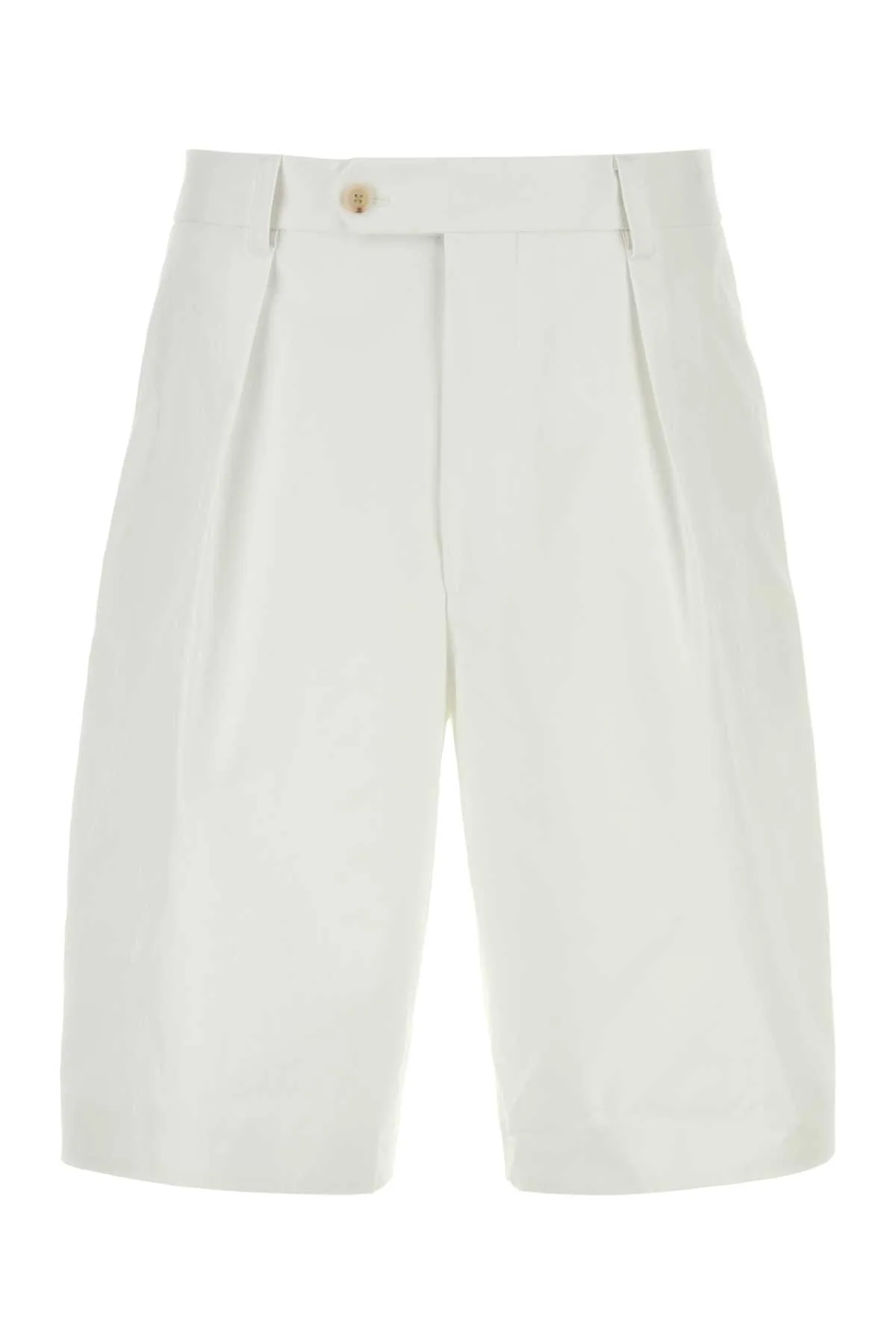White Cotton Bermuda Shorts